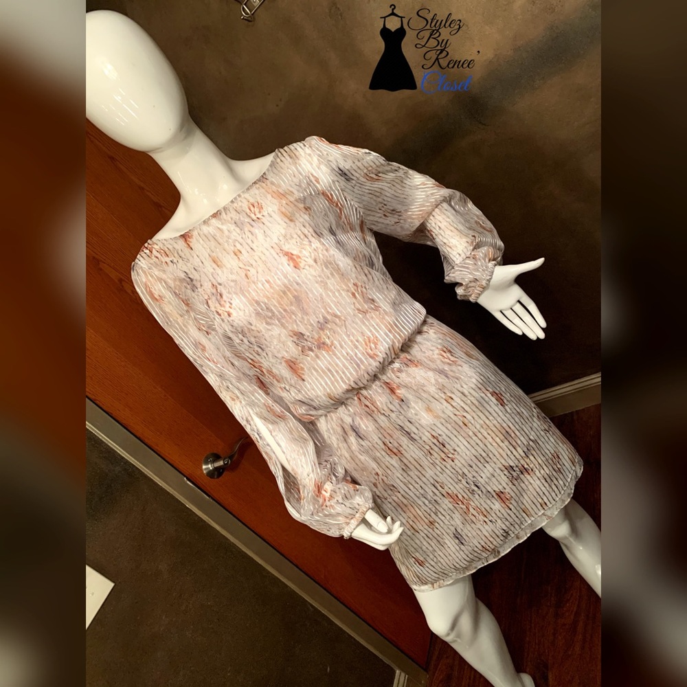 Long Split Sleeve Knee Length Formal Dress